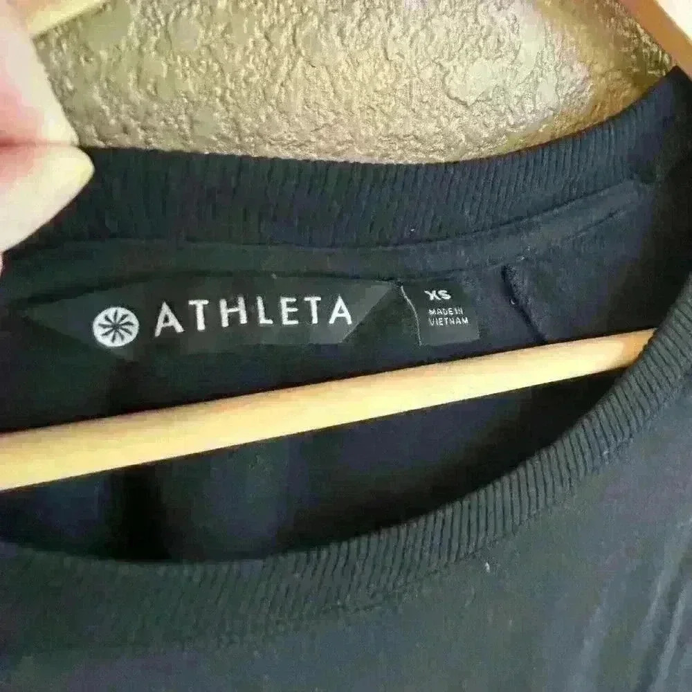Athleta assymetrical long-sleeved top black women’s sz xs athletic - Picture 4 of 7